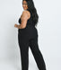 Ribbed Wide Leg Trousers - Black