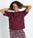 Pure Cotton Pyjama Set - Burgundy Check