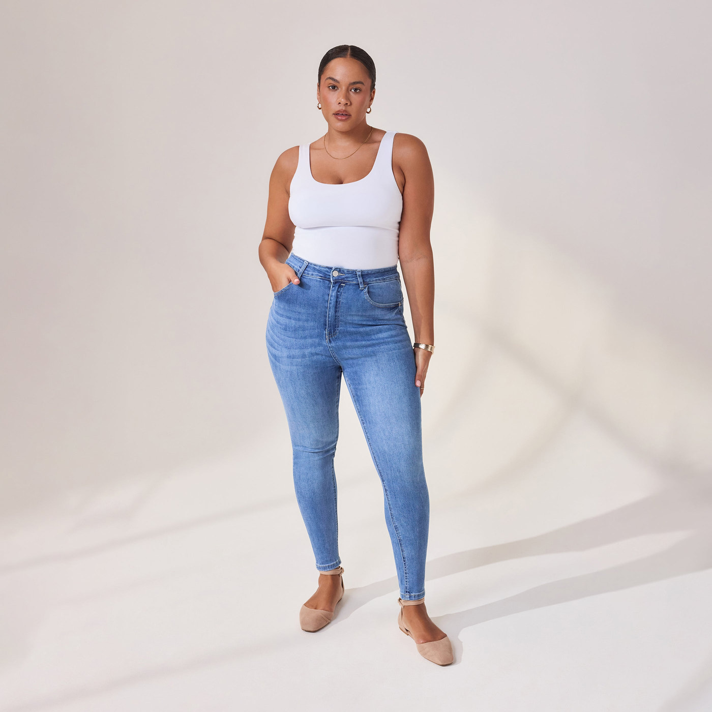 Lift & Shape Jeans - Mid Blue