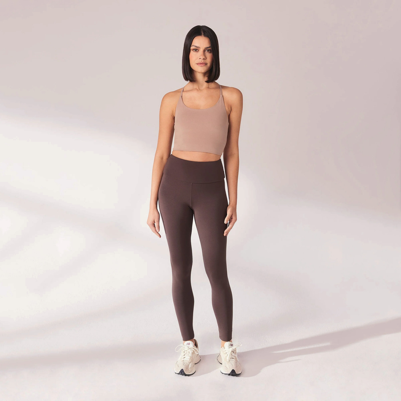 Lightweight Everyday High Waisted Leggings - Espresso Brown