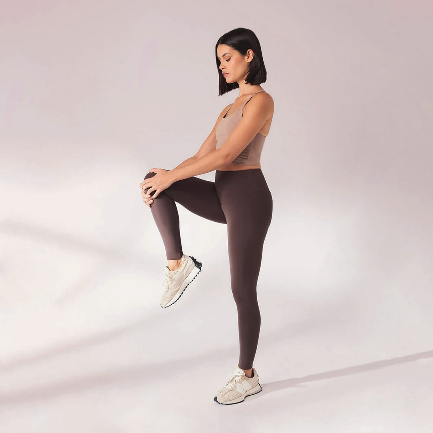 Lightweight Everyday High Waisted Leggings - Espresso Brown