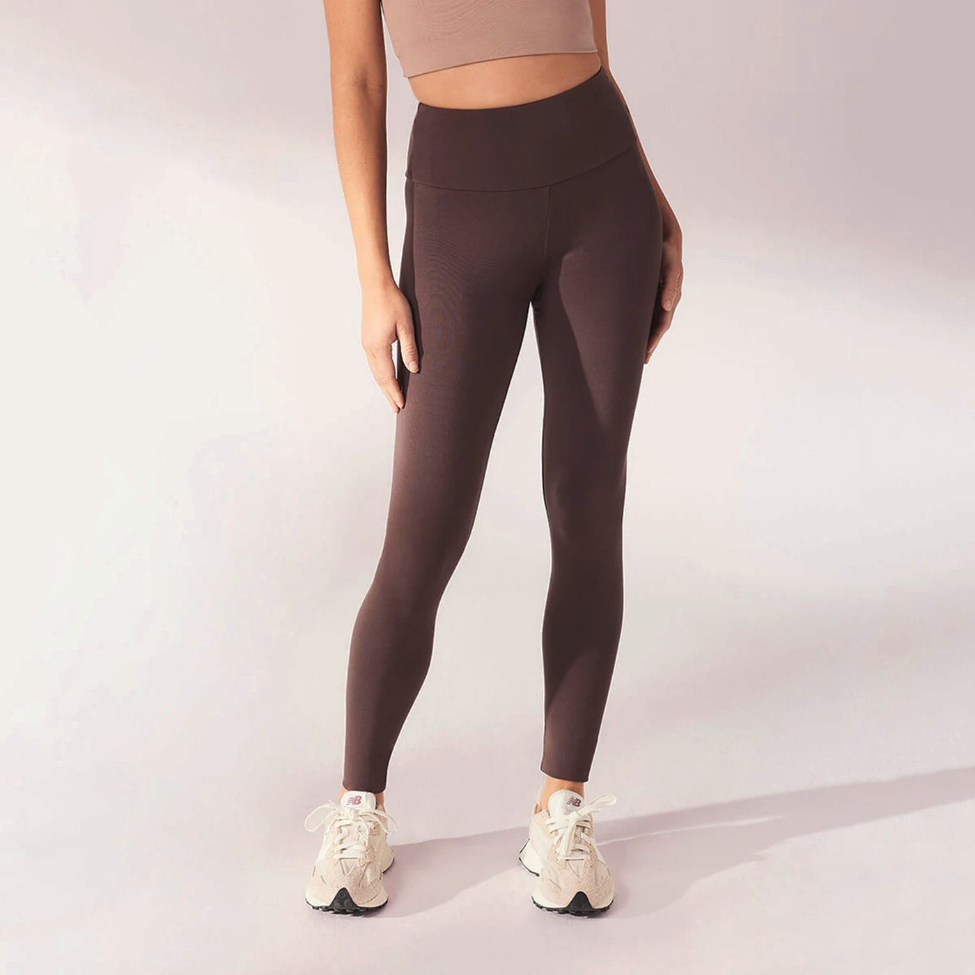 Lightweight Everyday High Waisted Leggings - Espresso Brown