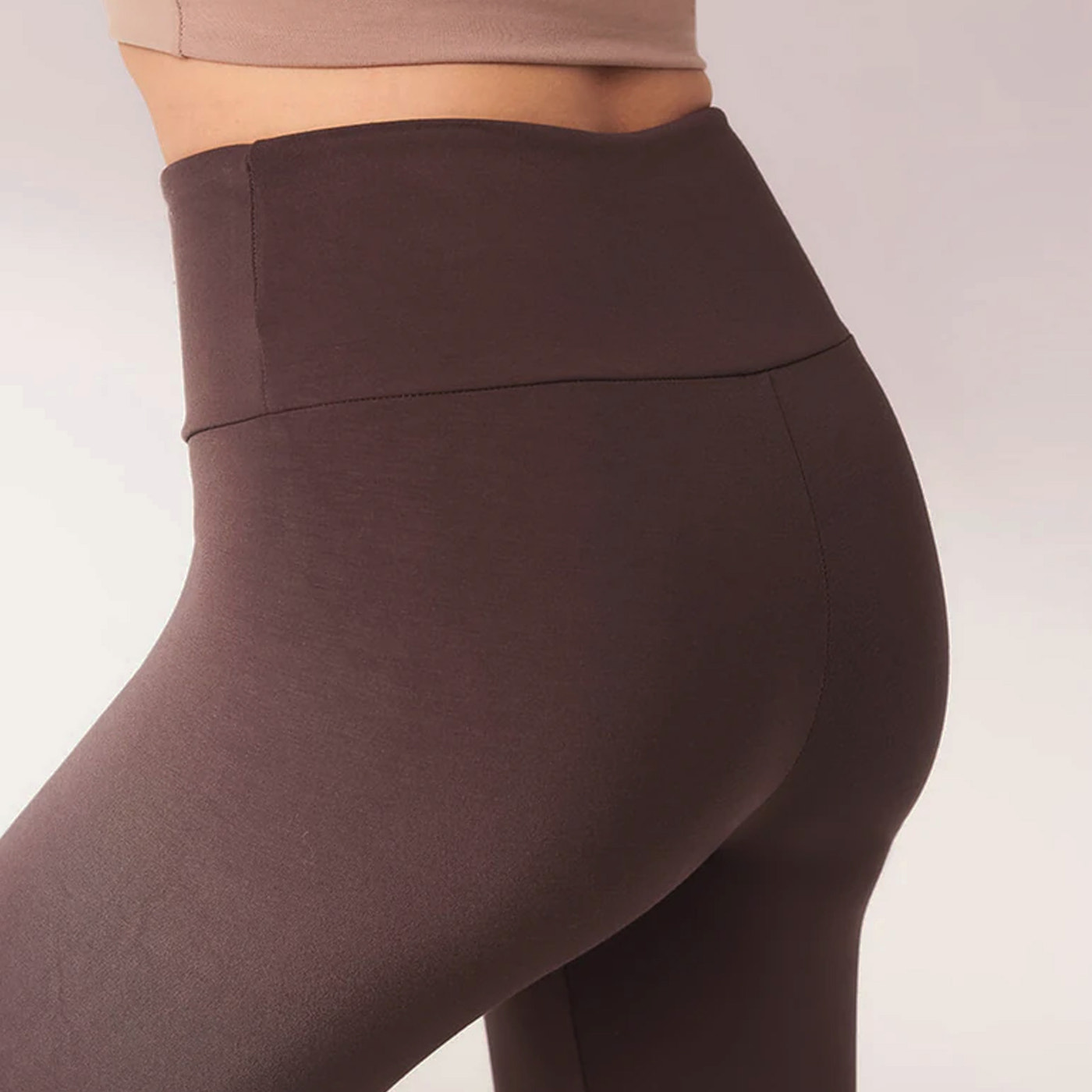 Lightweight Everyday High Waisted Leggings - Espresso Brown