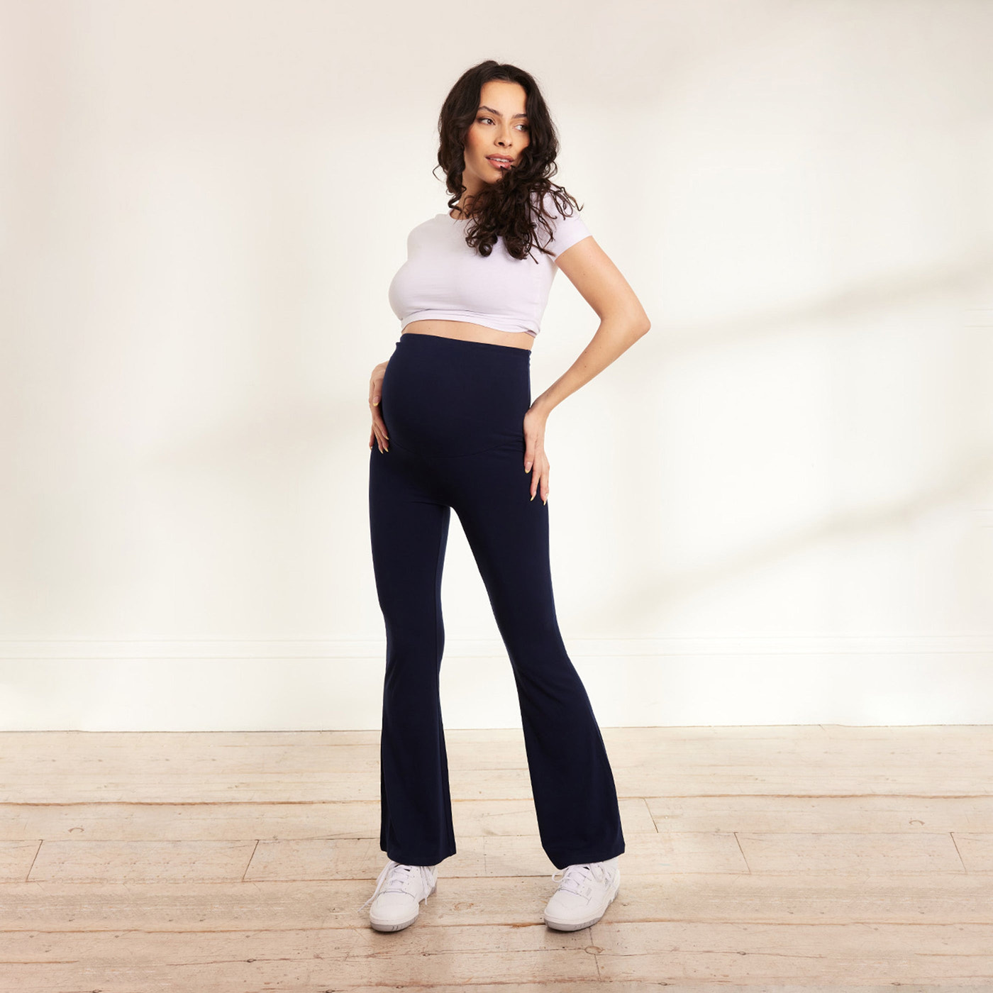 Maternity lightweight Flare Leggings - Navy