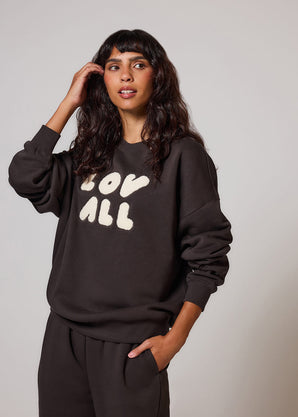 ALL SZN Organic Oversized Sweatshirt Style 1 - Black Coffee