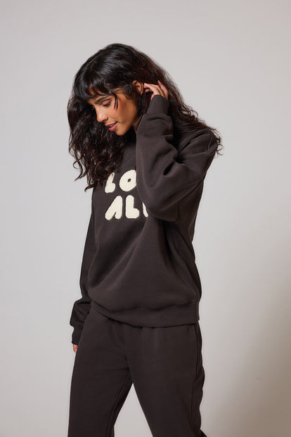 ALL SZN Organic Oversized Sweatshirt Style 1 - Black Coffee