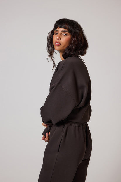 ALL SZN Organic Oversized Sweatshirt Style 1 - Black Coffee