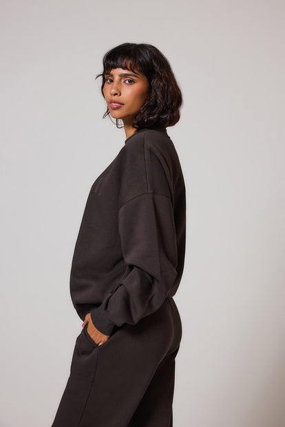 Curve ALL SZN Organic Oversized Sweatshirt Style 4 - Black Coffee