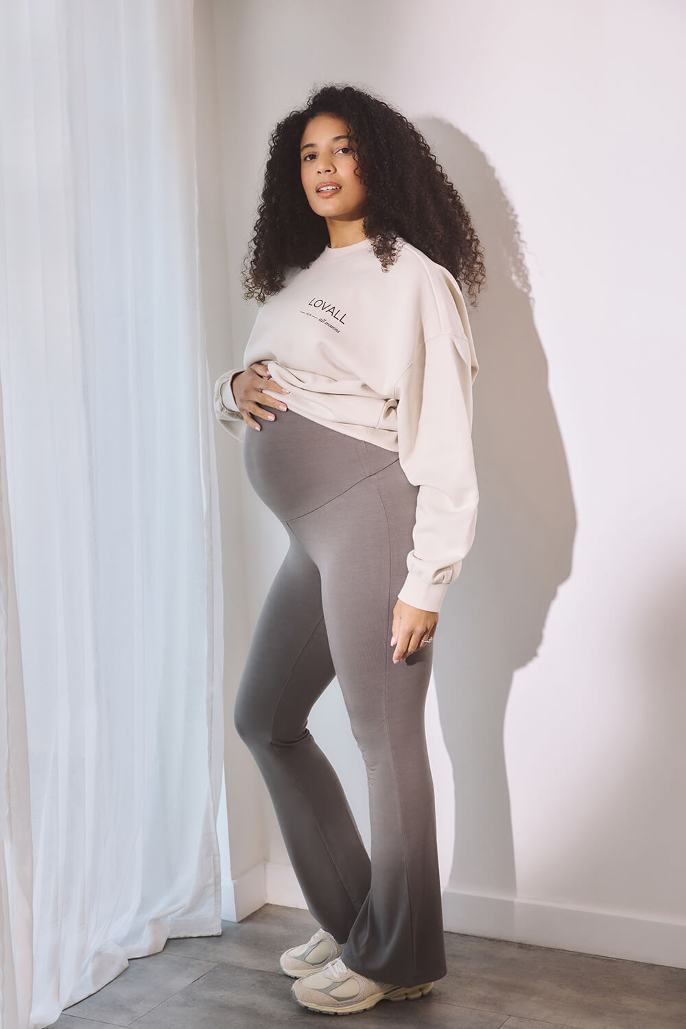Maternity Lightweight Flare Leggings Slate