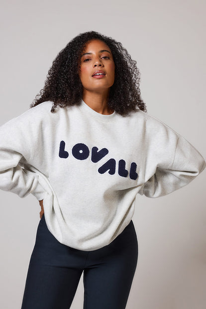 ALL SZN Organic Oversized Sweatshirt Style 2 - Light Grey Marl