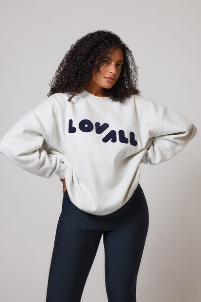 ALL SZN Organic Oversized Sweatshirt Style 2 - Light Grey Marl