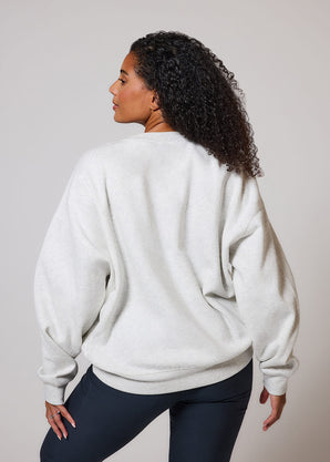 ALL SZN Organic Oversized Sweatshirt Style 2 - Light Grey Marl