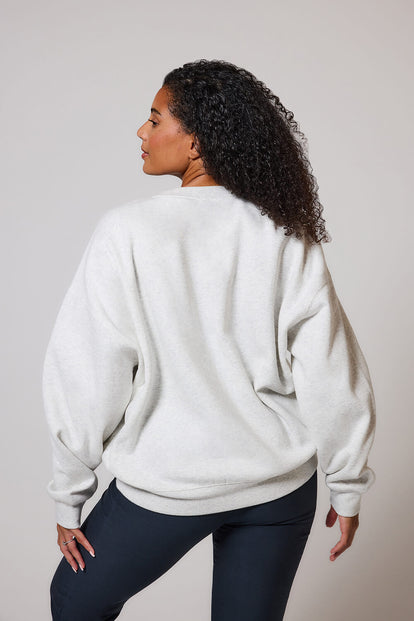 ALL SZN Organic Oversized Sweatshirt Style 2 - Light Grey Marl