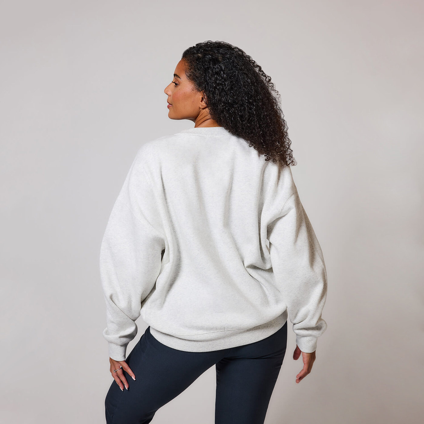 Curve Organic Oversized Sweatshirt Style 2 - Light Grey Marl