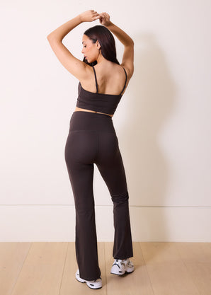 Maternity 24/7 Revitalise Flare Leggings - Black Coffee