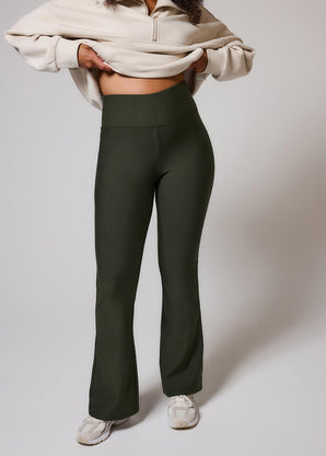 Winter Flare Leggings - Deep Olive