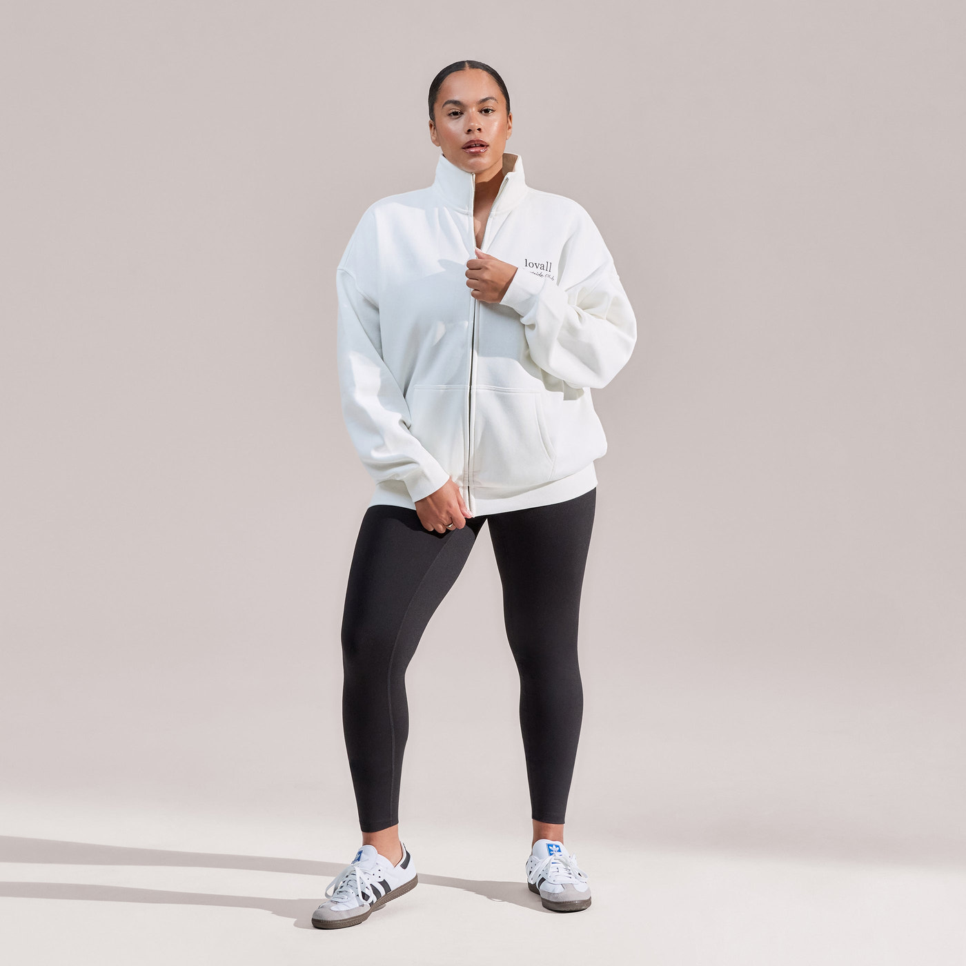 Curve Organic Funnel Neck Zip Through - Off White