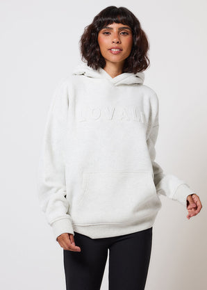 Heavyweight Oversized Hoodie - Light Grey Marl