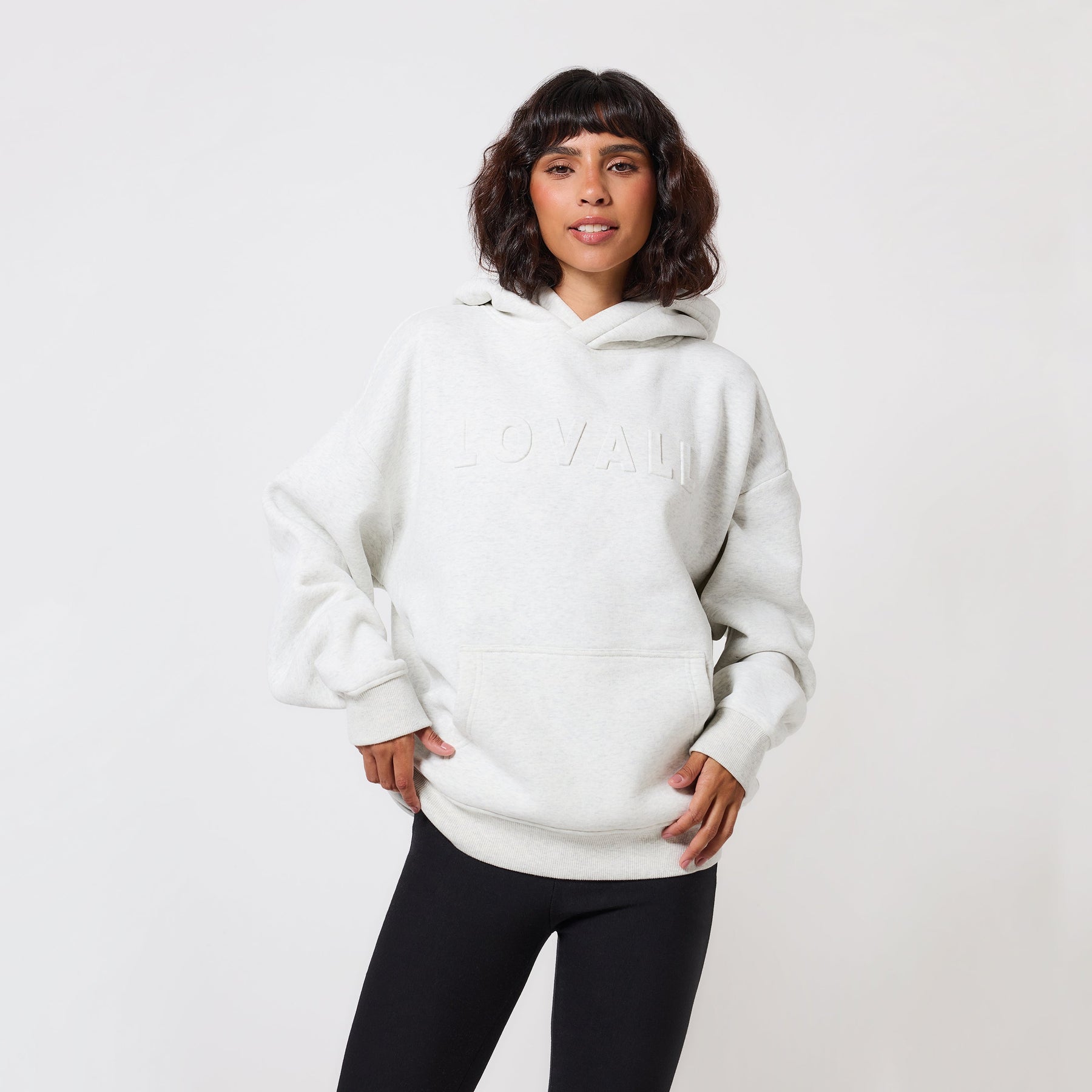 Curve Heavyweight Oversized Hoodie - Light Grey Marl