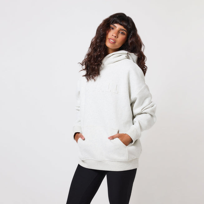Heavyweight Oversized Hoodie - Light Grey Marl