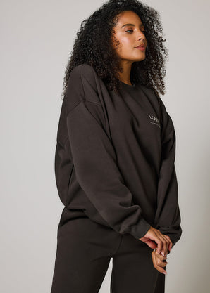 ALL SZN Organic Oversized Sweatshirt Style 3 - Black Coffee