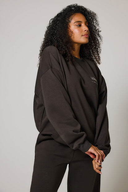 ALL SZN Organic Oversized Sweatshirt Style 3 - Black Coffee