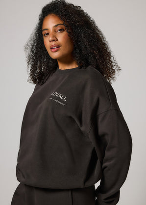 ALL SZN Organic Oversized Sweatshirt Style 3 - Black Coffee