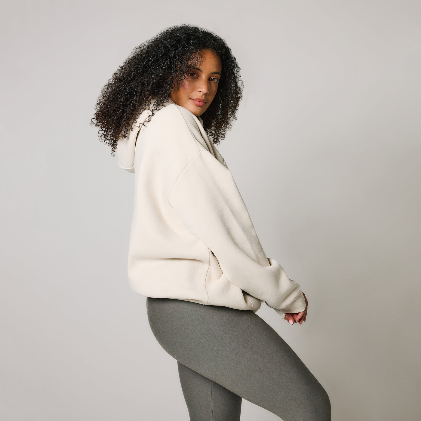 Curve Heavyweight Oversized Hoodie - Ecru