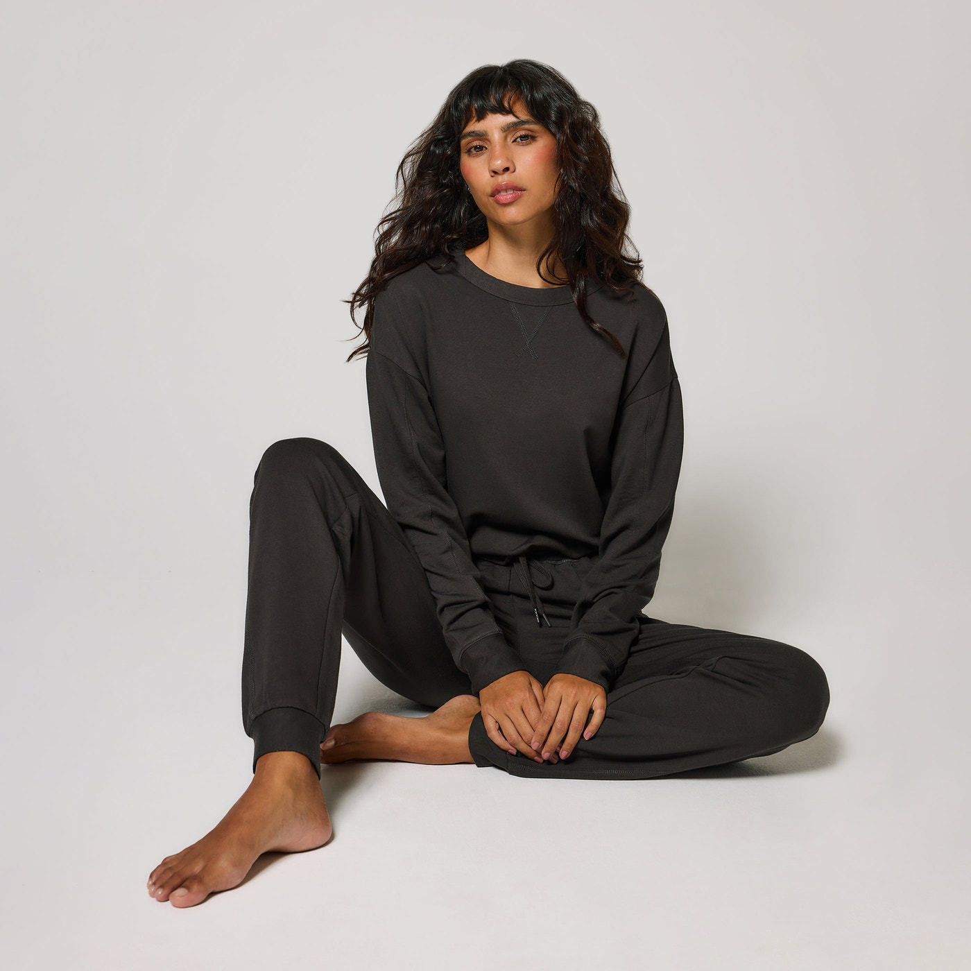 Curve Luxe Lounge Sweatshirt - Black Coffee