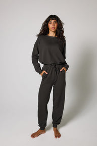 Luxe Lounge Jogger - Black Coffee