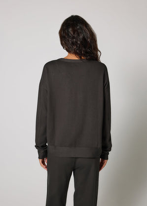 Luxe Lounge Sweatshirt - Black Coffee