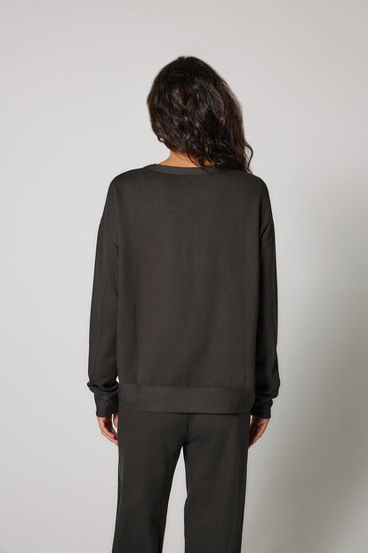 Luxe Lounge Sweatshirt - Black Coffee