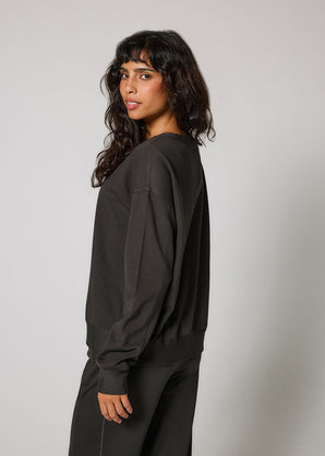 Luxe Lounge Sweatshirt - Black Coffee