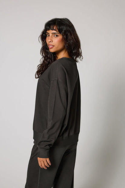 Curve Luxe Lounge Sweatshirt - Black Coffee