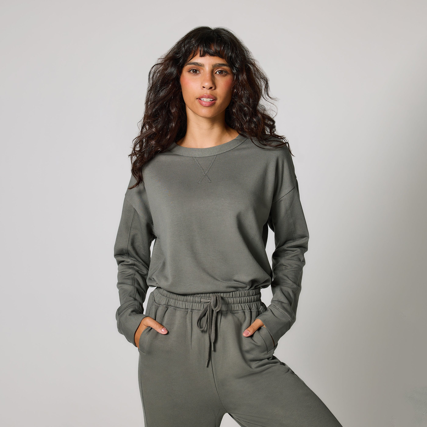 Luxe Lounge Sweatshirt - Slate Green