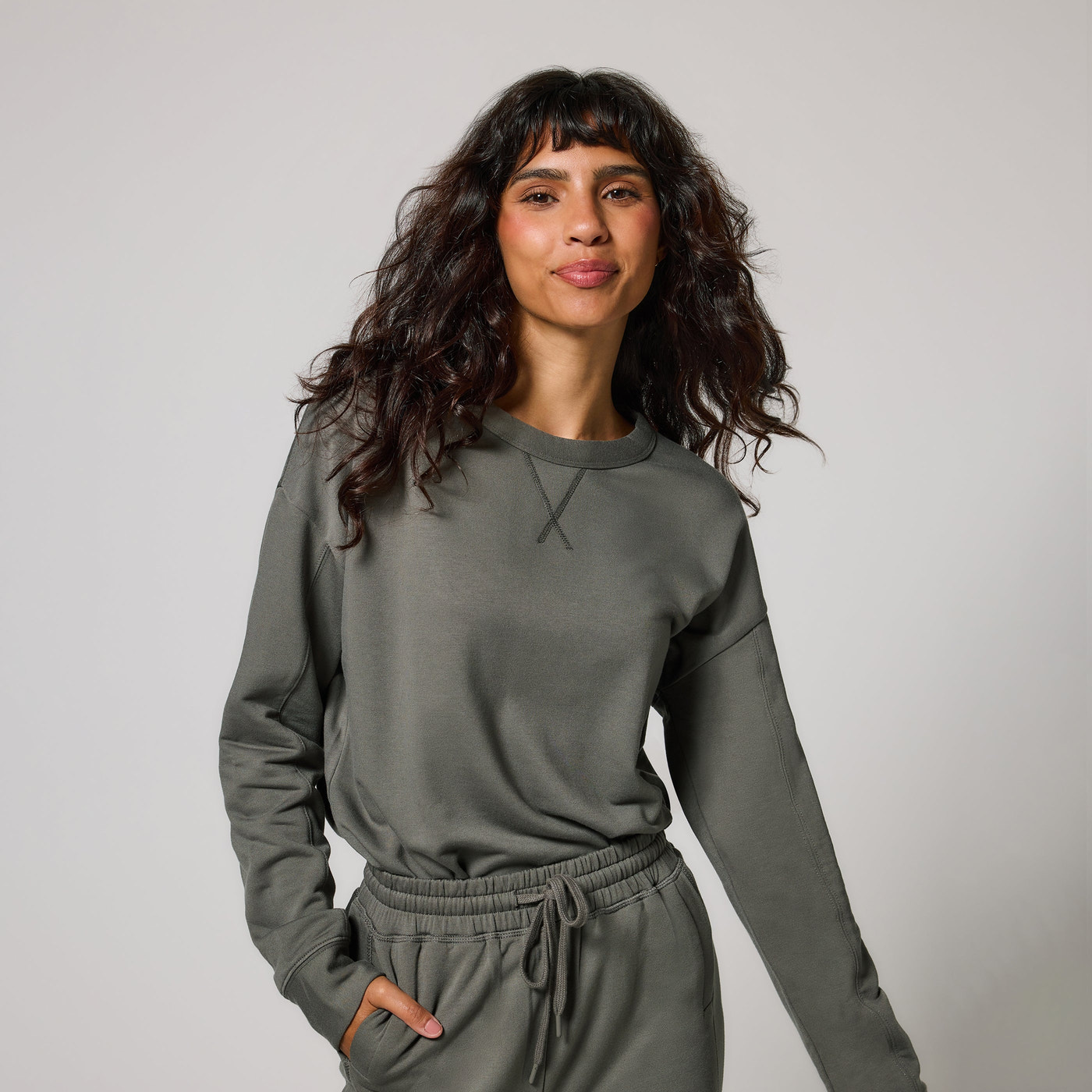 Luxe Lounge Sweatshirt - Slate Green