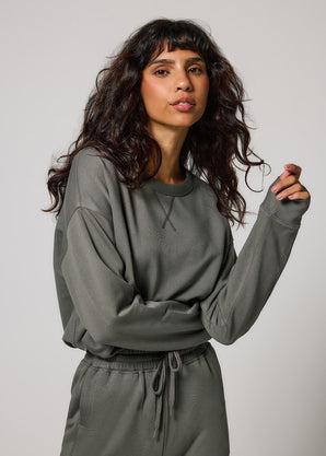 Luxe Lounge Sweatshirt - Slate Green