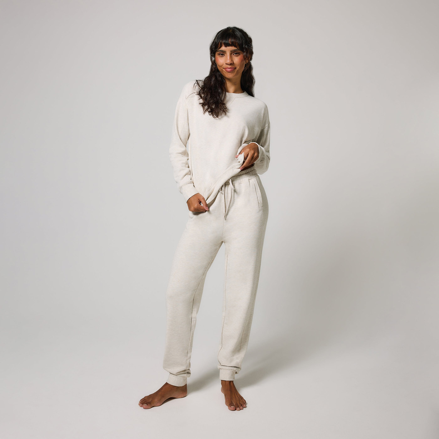 Curve Luxe Lounge Jogger - Vanilla Marl