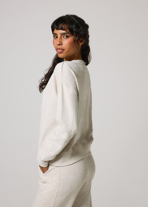 Luxe Lounge Sweatshirt - Vanilla Marl