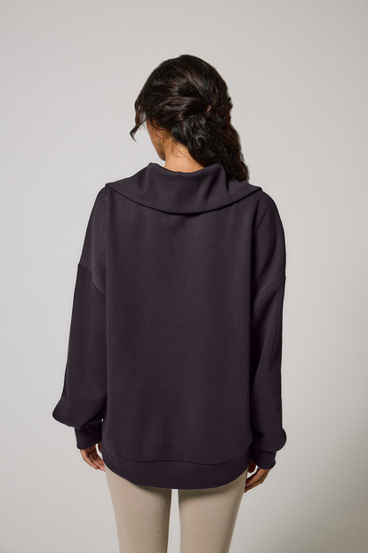 ALL SZN Organic Oversized 1/4 Zip Sweatshirt - Shadow Grey