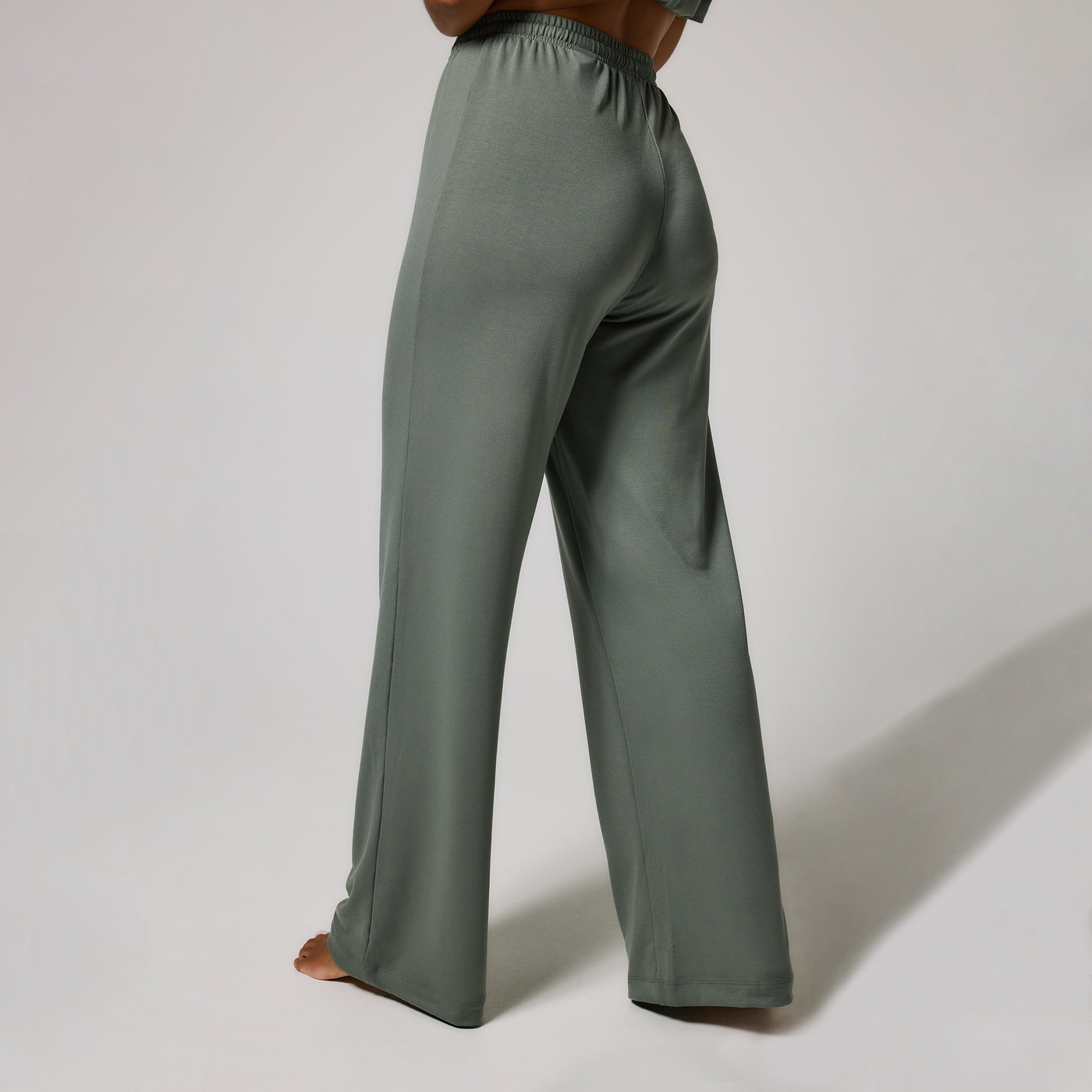 Soft Touch Wide Leg Lounge Set - Sage Green