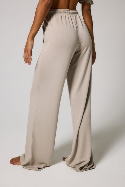 Curve Soft Touch Wide Leg Lounge Set - Oatmeal Beige