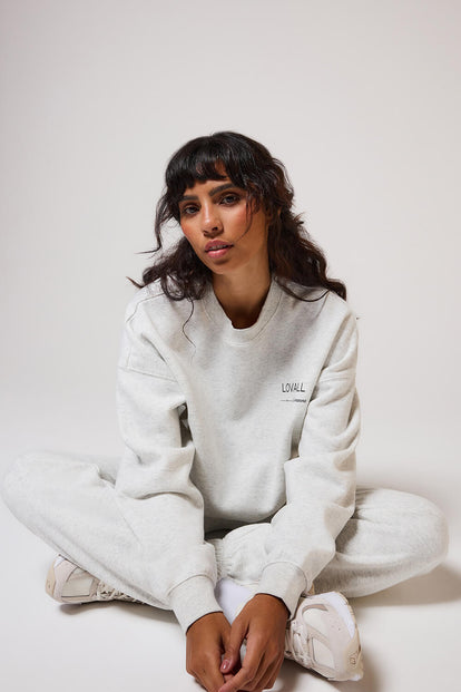 ALL SZN Organic Oversized Sweatshirt Style 3 - Light Grey Marl