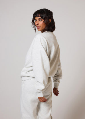 ALL SZN Organic Oversized Sweatshirt Style 1 - Light Grey Marl