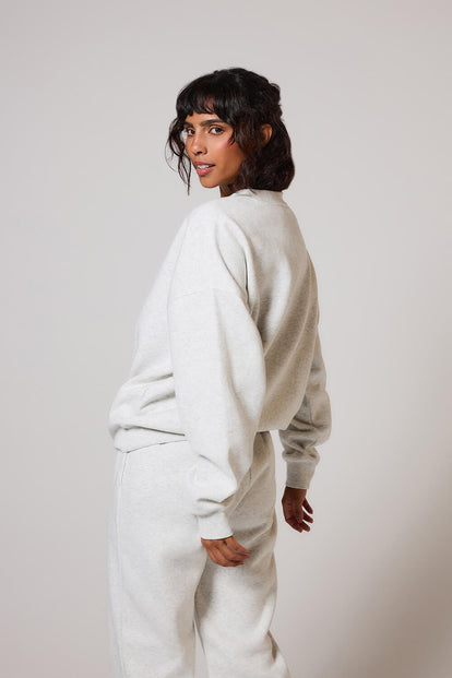 ALL SZN Organic Oversized Sweatshirt Style 1 - Light Grey Marl