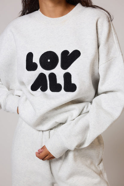 ALL SZN Organic Oversized Sweatshirt Style 1 - Light Grey Marl