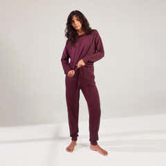 Luxe Lounge Jogger - Dark Cherry