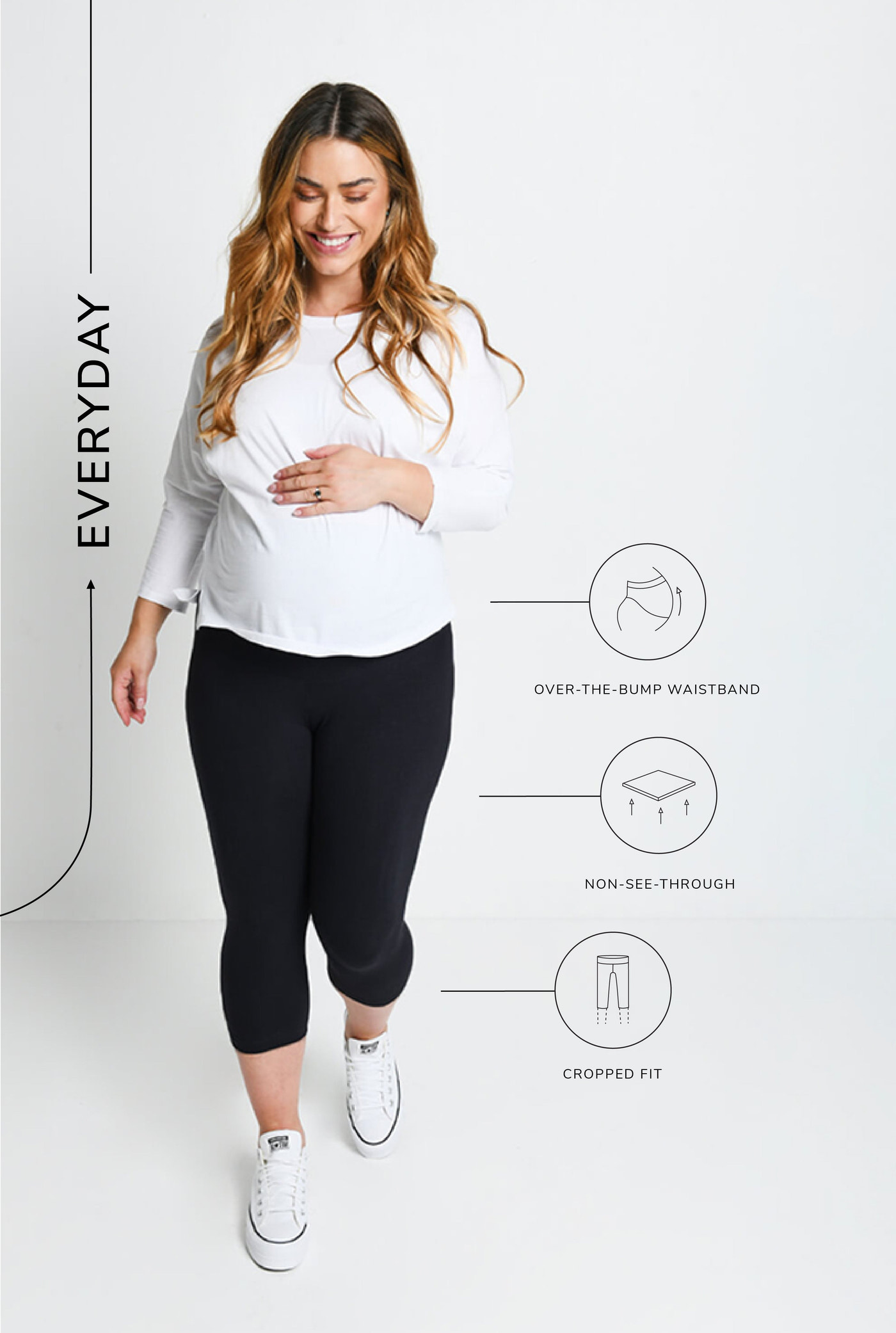 Maternity Everyday Cropped Leggings - Black