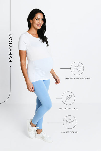 Maternity Everyday Leggings - Powder Blue