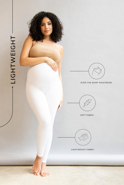Maternity Lightweight Everyday Leggings - White